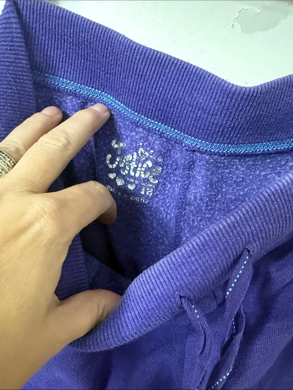 Justice Purple Cropped Jogger Sweatpants with Drawstring